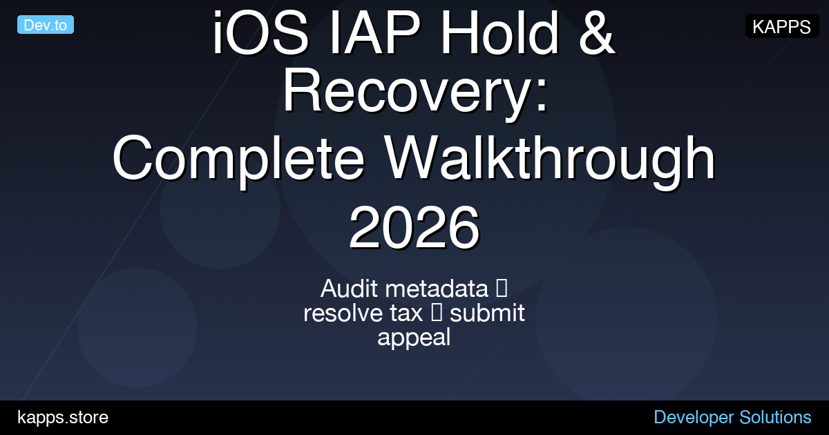 iOS IAP Hold & Recovery Walkthrough 2026