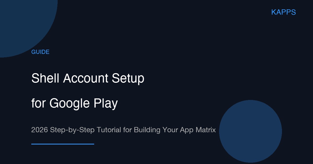 Google Play Shell Account Setup 2026