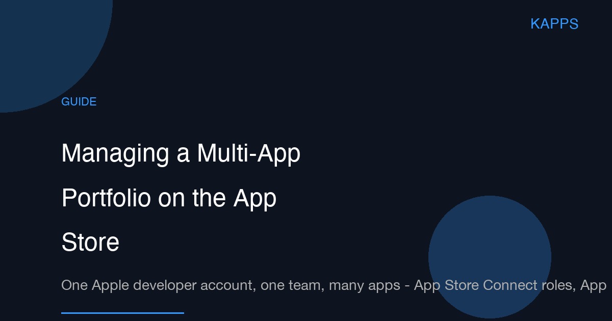 Managing a Multi-App Portfolio on the App Store in 2026