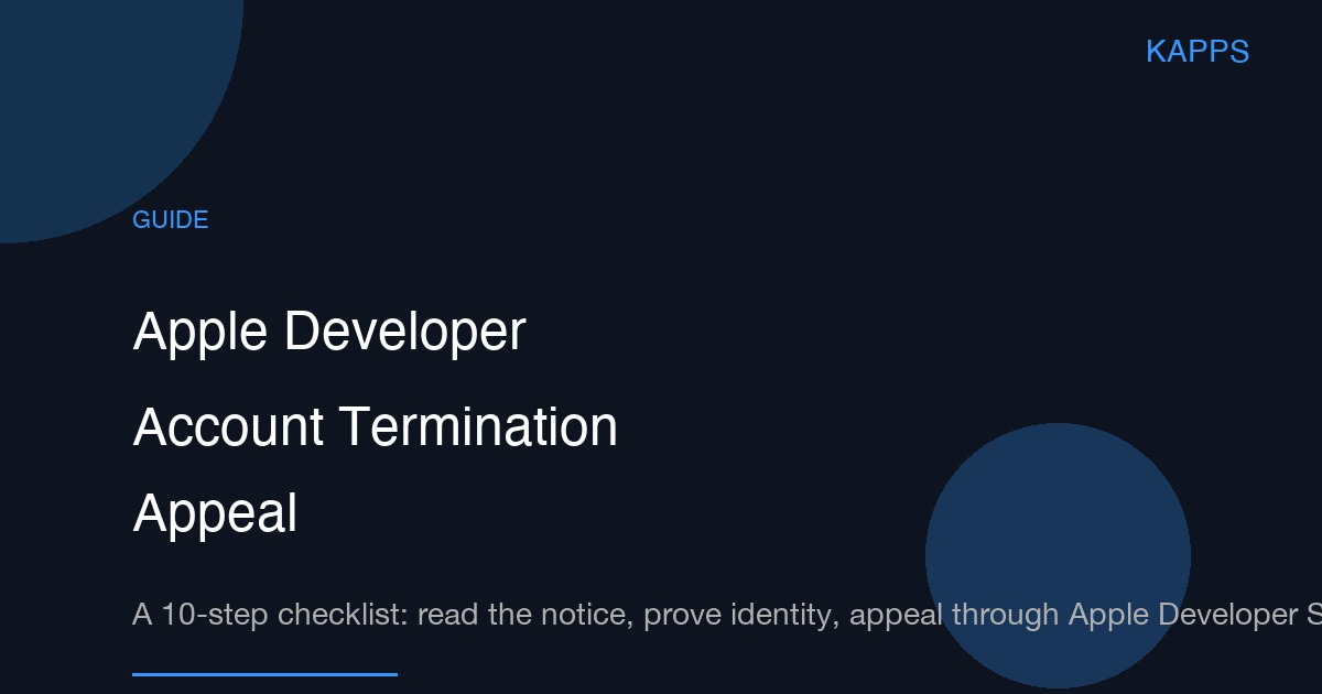 Appealing an Apple Developer Account Termination in 2026